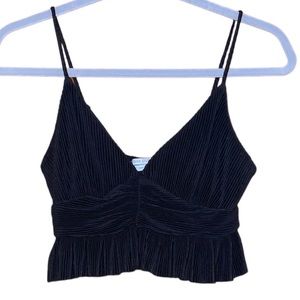 Urban Outfitters Peplum Crop Top in Black